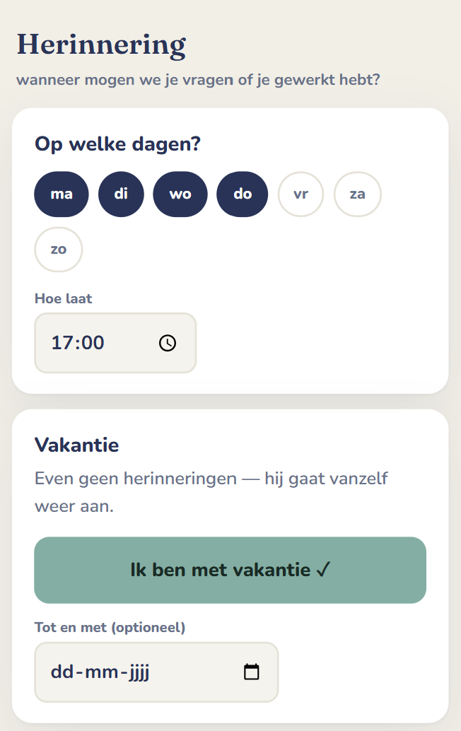 Notificatie instellen of je agenda koppelen